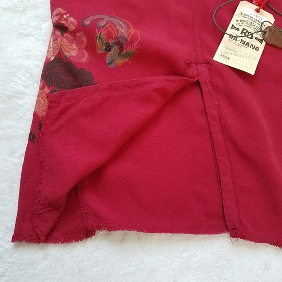 Da-Nang Painted Silk Blend Skirt - Picture 6 of 11